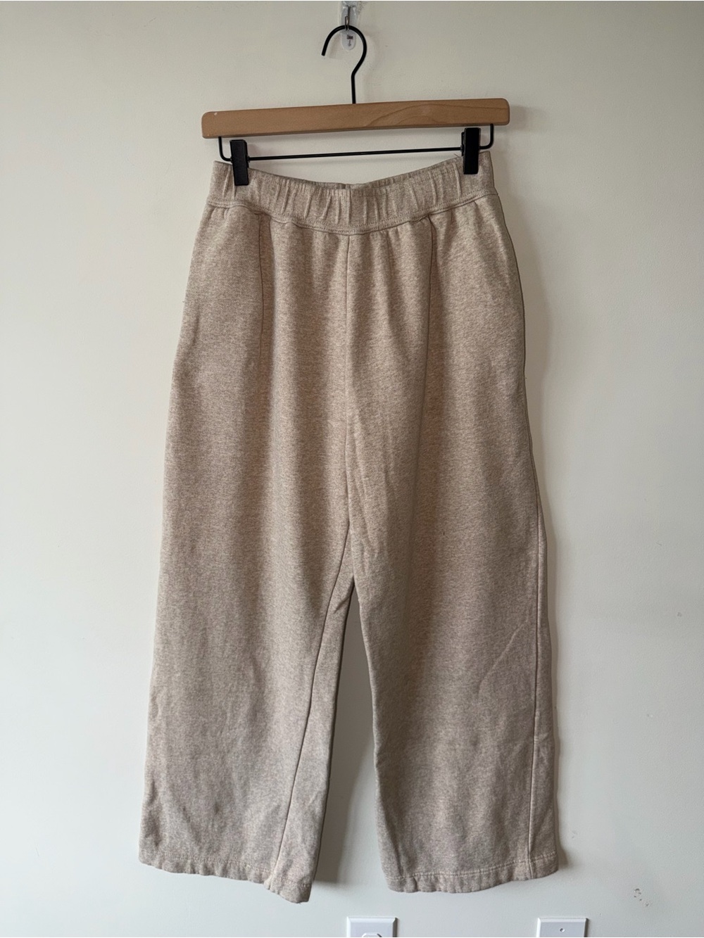 Zara Heather Brown Wide-Leg Lounge Pants Pockets Cotton